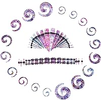 Vista 14 de Memsion Kit de estiramiento de orejas, 54 piezas, 14 calibres 00, kit de piercings