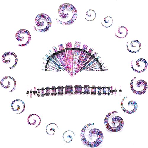 Miniatura 14 de Memsion Kit de estiramiento de orejas, 54 piezas, 14 calibres 00, kit de piercings