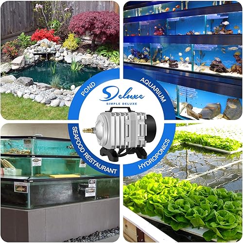 Vista 7 de Simple Deluxe Air Pump with Adjustable Air Flow Outlets for Aquarium, Fish Tank and Hydroponic Systems