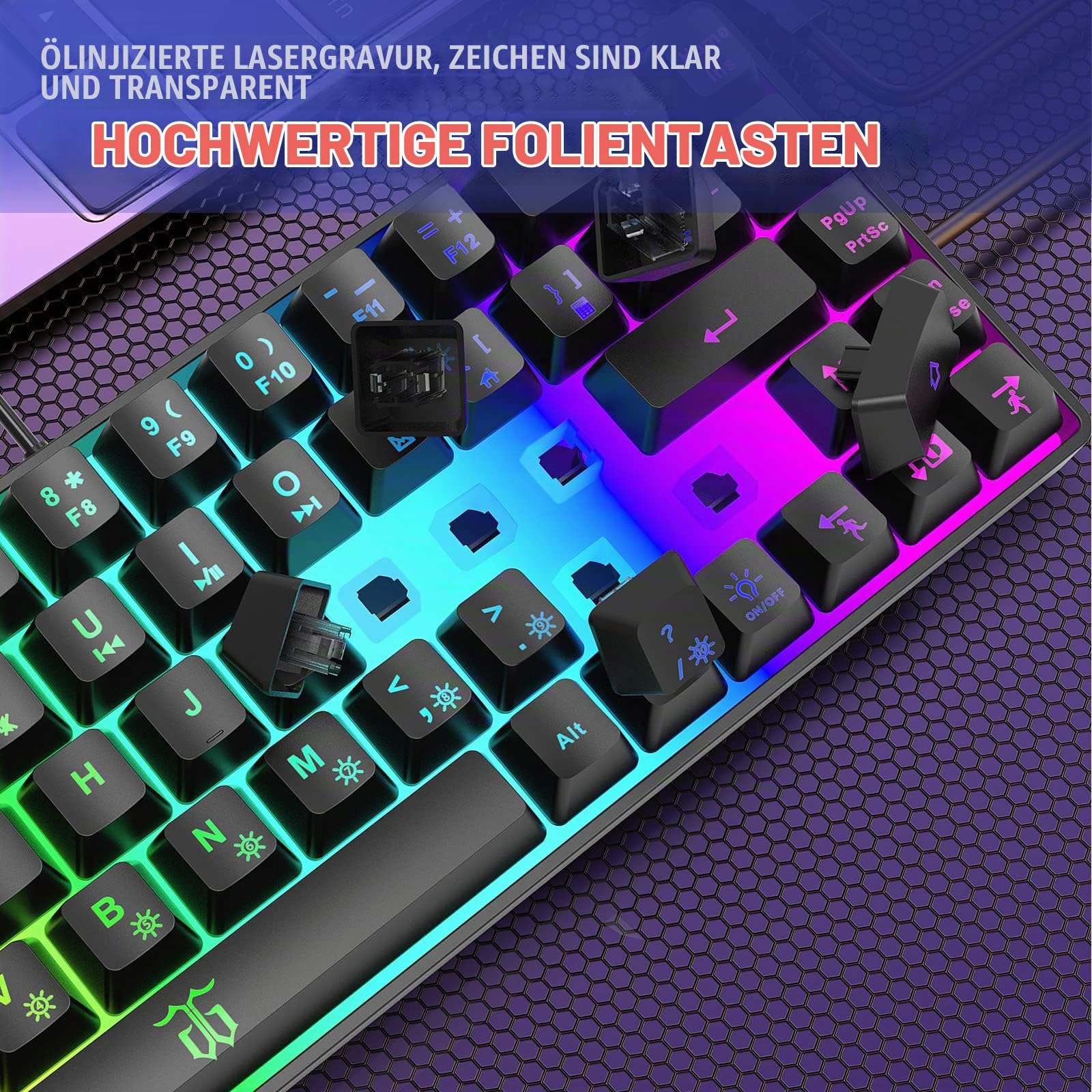 Snpurdiri 60% Percent Gaming Tastatur (schwarz 68 Tasten)