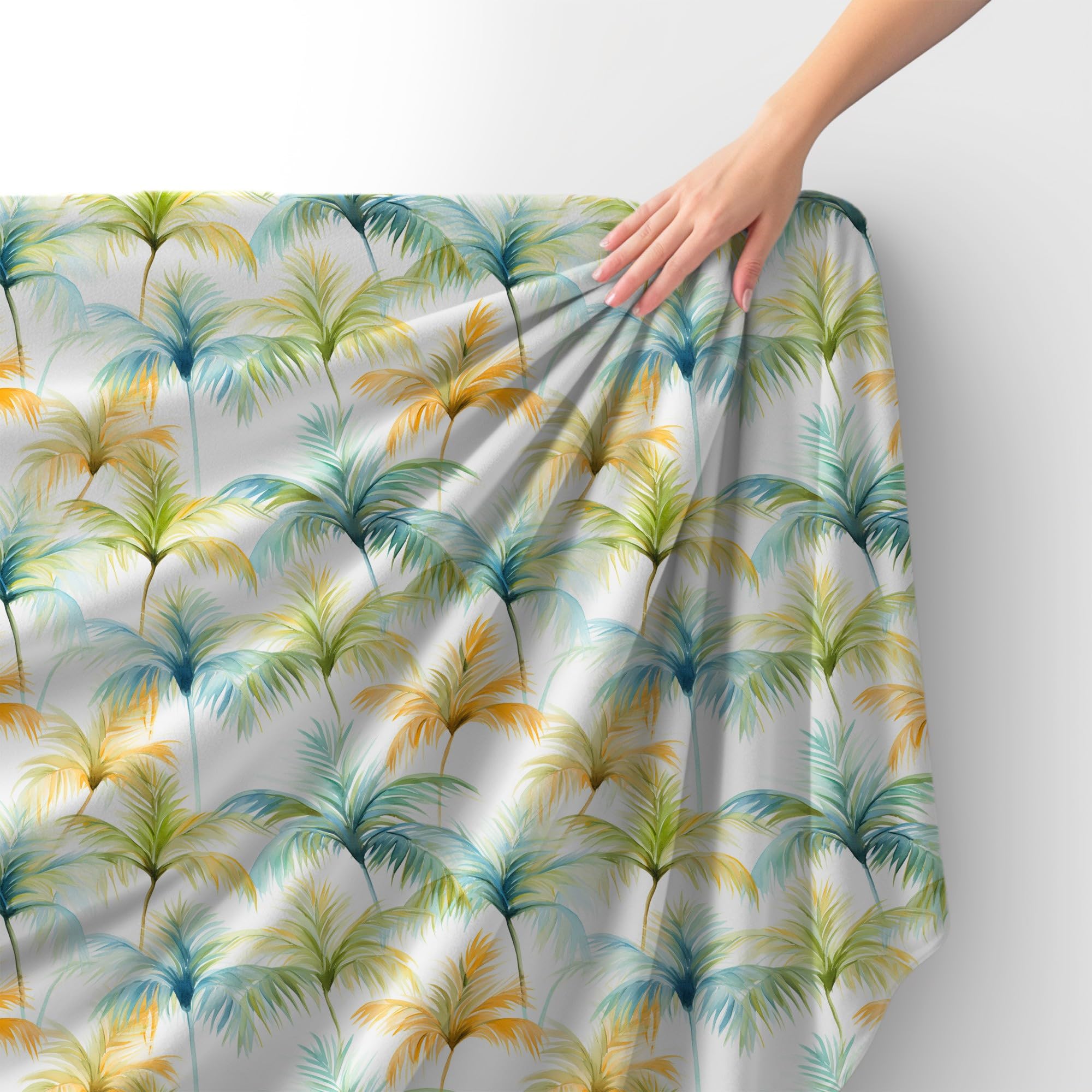 HEKO PANELS Tkanina velvet obiciowa drukowana, Liście palmowe, 5m 140x500cm