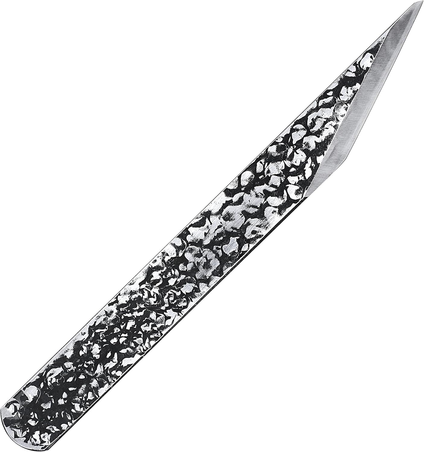 KAKURI Kiridashi Knife Right Hand 21mm, Hand Forged Japanese Carbon Steel Blade with Hammered Pattern, Made in Japan