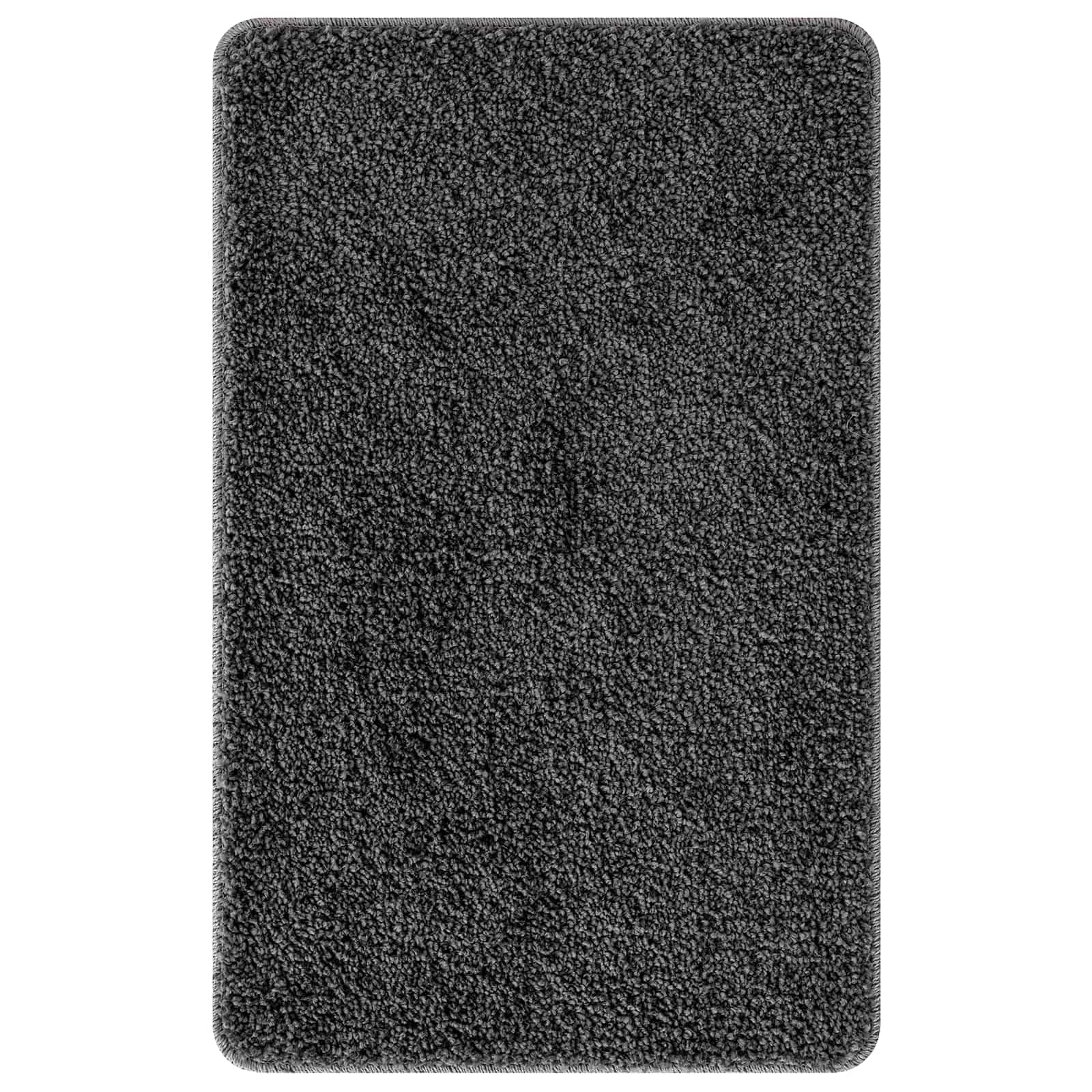 Lot de 3 tapis de bain antidérapants en polypropylène Gris foncé