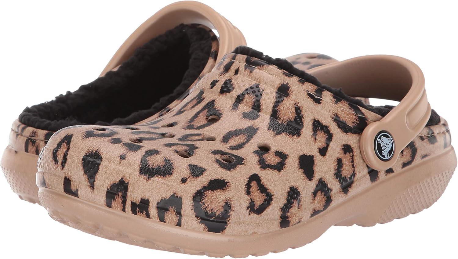 cheetah print lined crocs