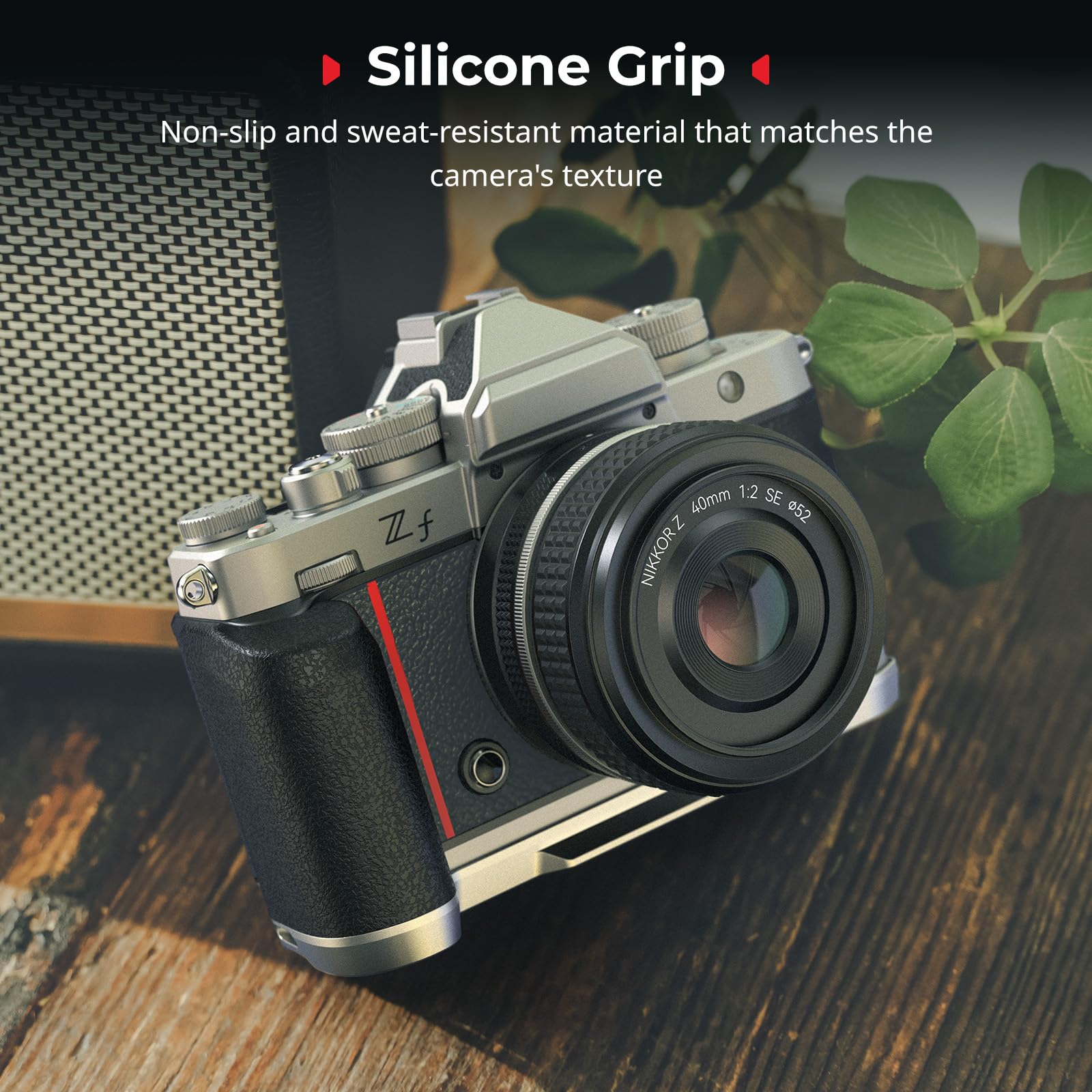 SmallRig Impugnatura a L in silicone per Nikon Z f, piastra a sgancio rapido integrata per Arca e foro per cinturino da polso, impugnatura ergonomica in silicone con per treppiedi - 5706