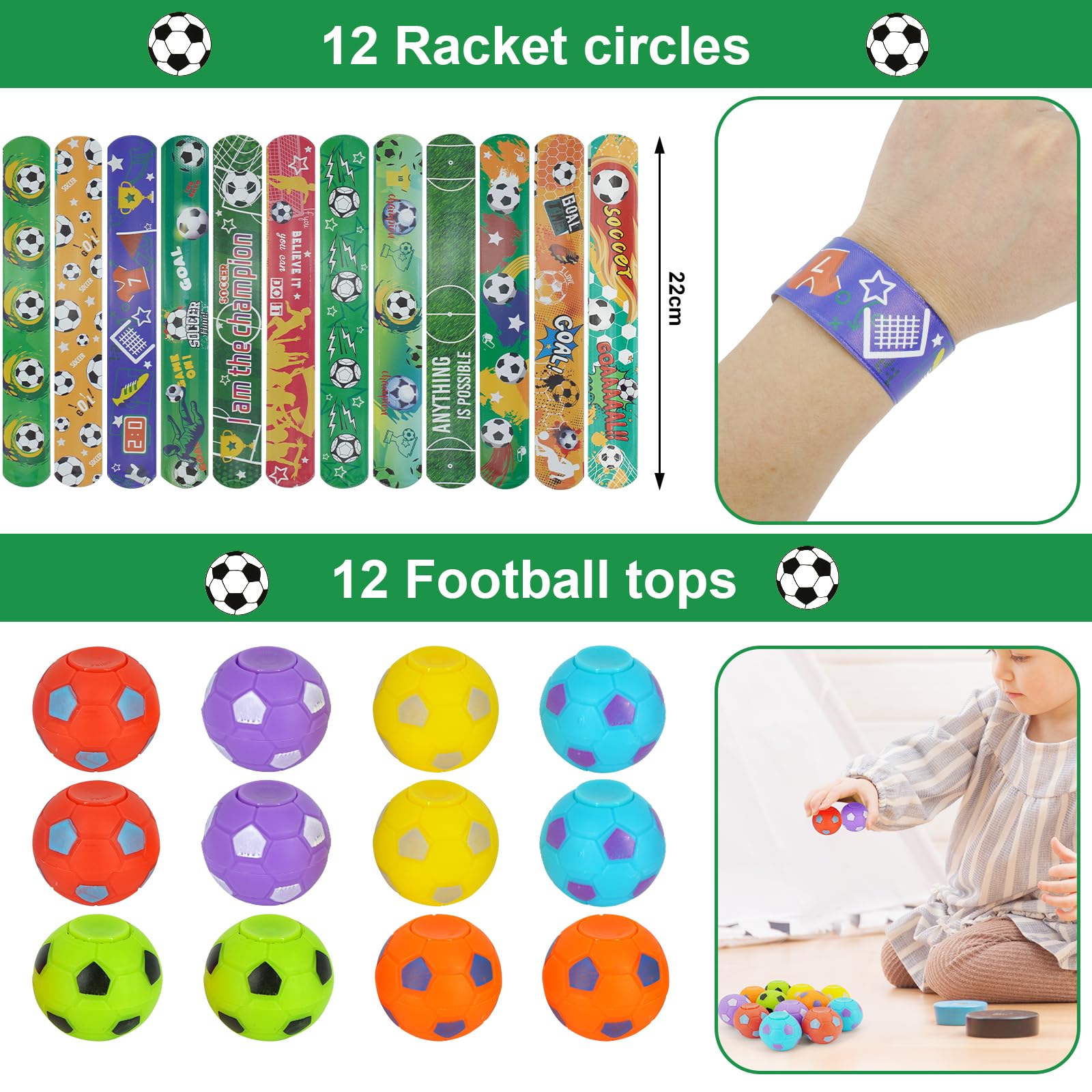FIHODONE 94-teiliges Fußball-Party-Set – Mitgebsel, Deko, Medaillen, Trillerpfeifen, Geschenktüten