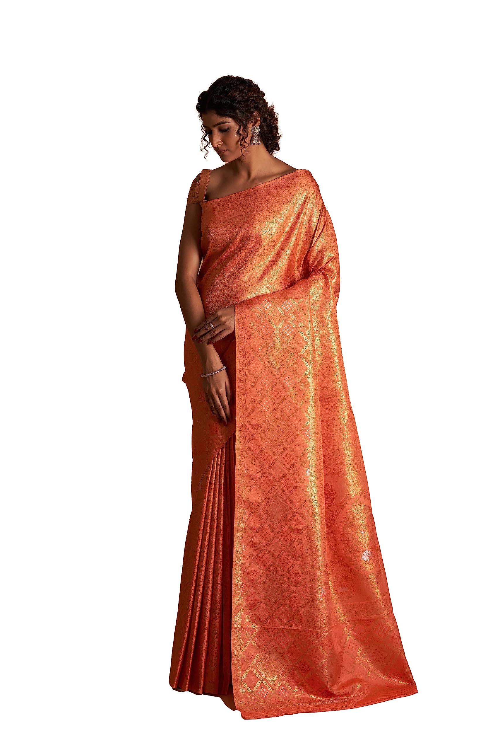 VardhaSarees for Women Indian Banarasi Art Silk Woven Saree | Rakhi Diwali Gift Sari & Unstitched Blouse