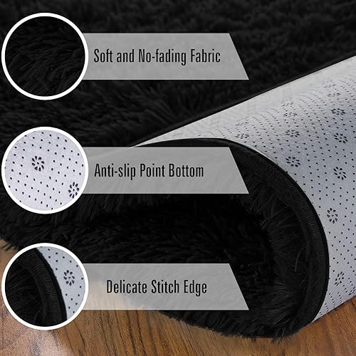 Miniatura 6 de Andecor - Alfombra suave y mullida para la decoración del hogar, alfombra afelpada para niños, niñas y bebés, para habitación, sala de estar,