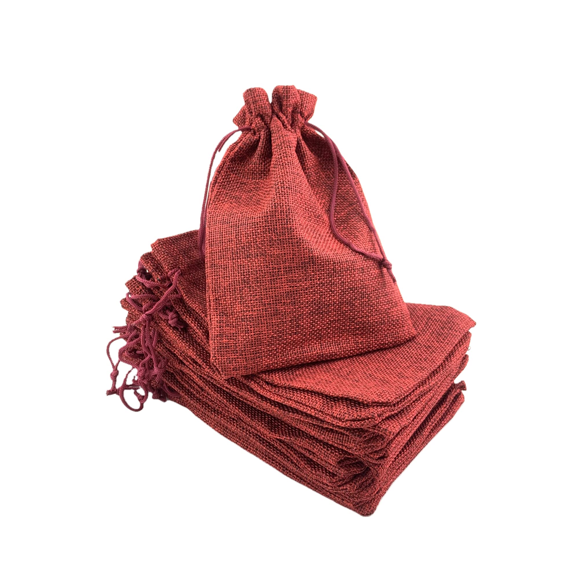 Palmhomee Pack of 25 Burlap Gift Bags with Drawstring Linen Jewelry Pouches Wedding Hessian Jute Bags for Birthday and Treat Pouches Party Wedding