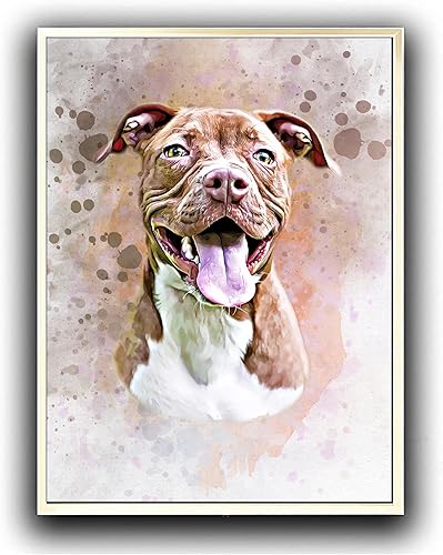 Miniatura 5 de Lienzo de pintura de acuarela personalizada con tu foto, retrato enmarcado, arte de pared para decoración del hogar, regalo conmemorativo