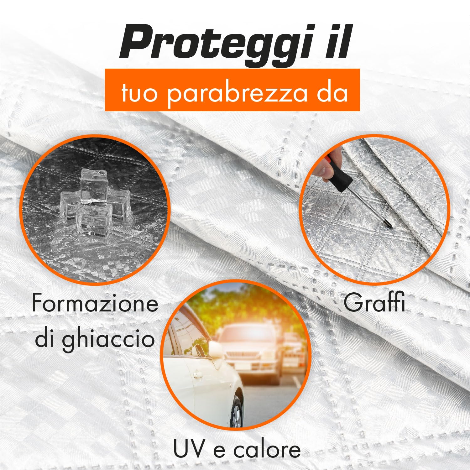 Upgrade4cars Copri Parabrezza per Auto Estate | Telo 145 x 100 cm | Copertura Protezione Anti UV