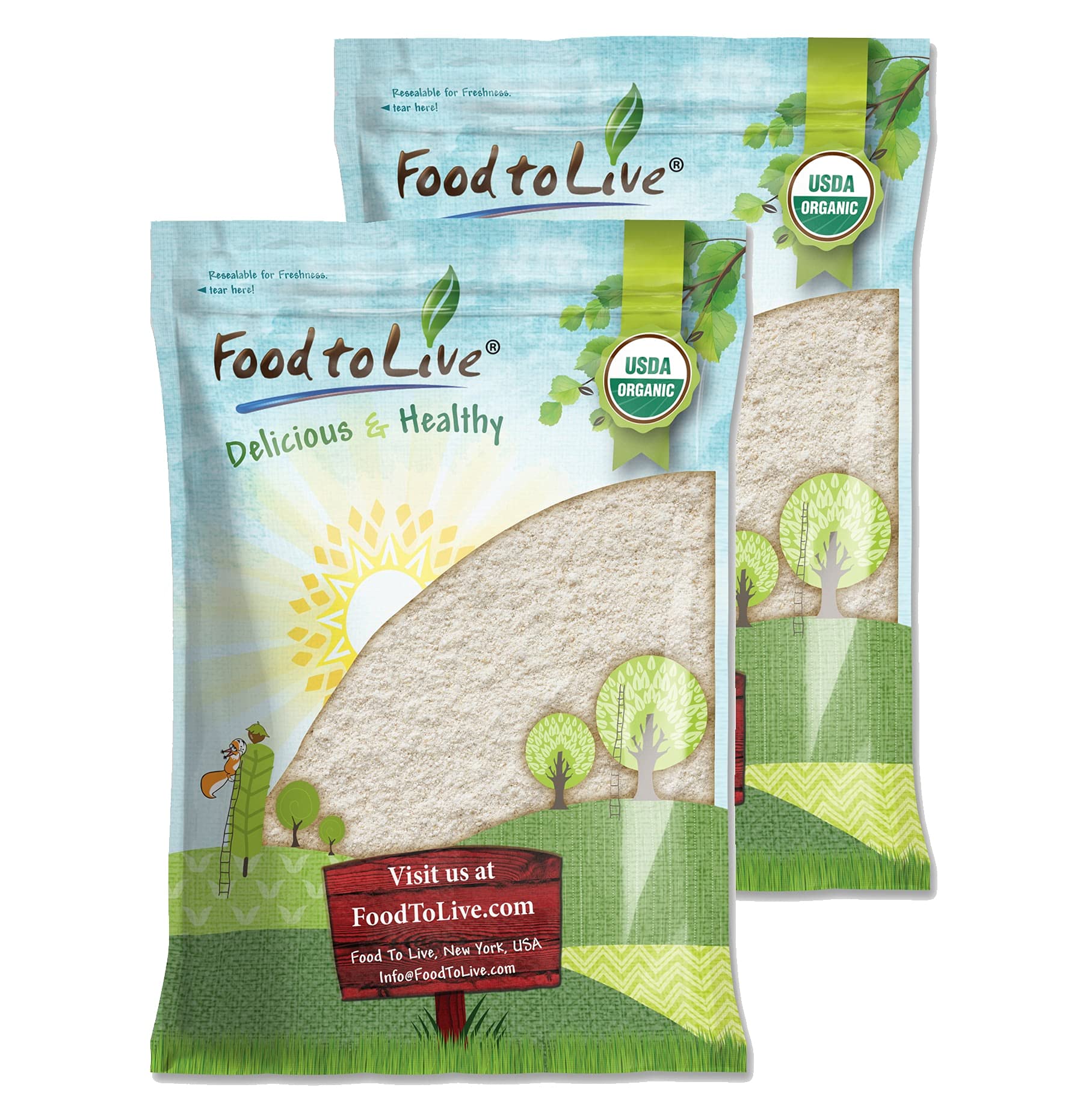 Food to LiveOrganic Whole Wheat Pastry Flour, 16 Pounds - Non-GMO, Finely Ground, Unbleached, Unbromated, Vegan, Kosher, All Natural, No Preservatives, Bulk, Product of the USA