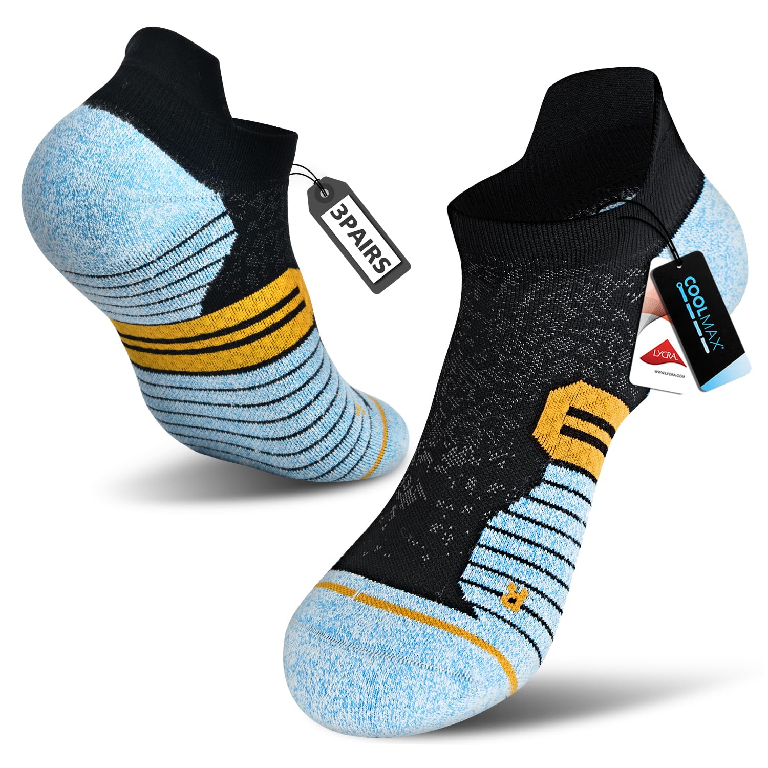 3 Pairs Ankle Compression Socks For Women Men Cushioned Running Trainer Socks Plantar Fasciitis Neuropathy Socks