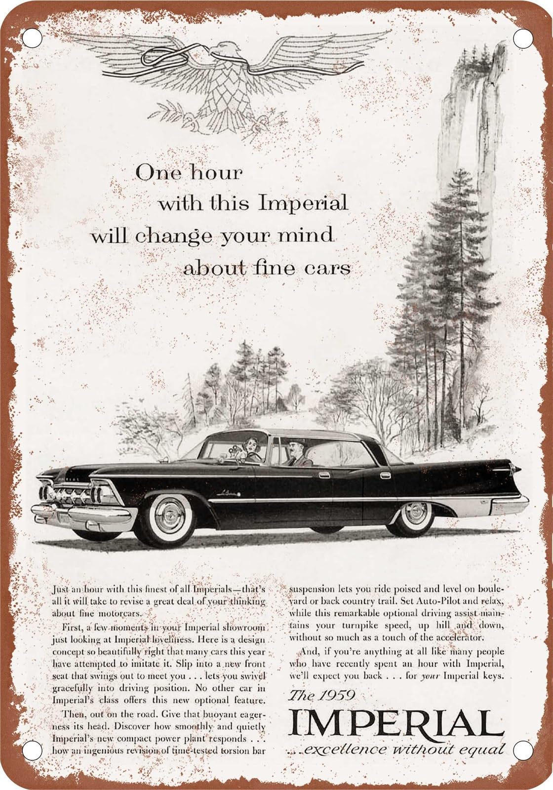 Miaomansenstore Metal Sign - 1959 Imperial Vintage Ad 09 - Old Retro Rusty Look Home Decor