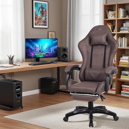 Miniatura 2 de Silla de oficina con respaldo alto, silla de oficina para videojuegos, silla de escritorio para carreras, silla giratoria ejecutiva ergonómica de