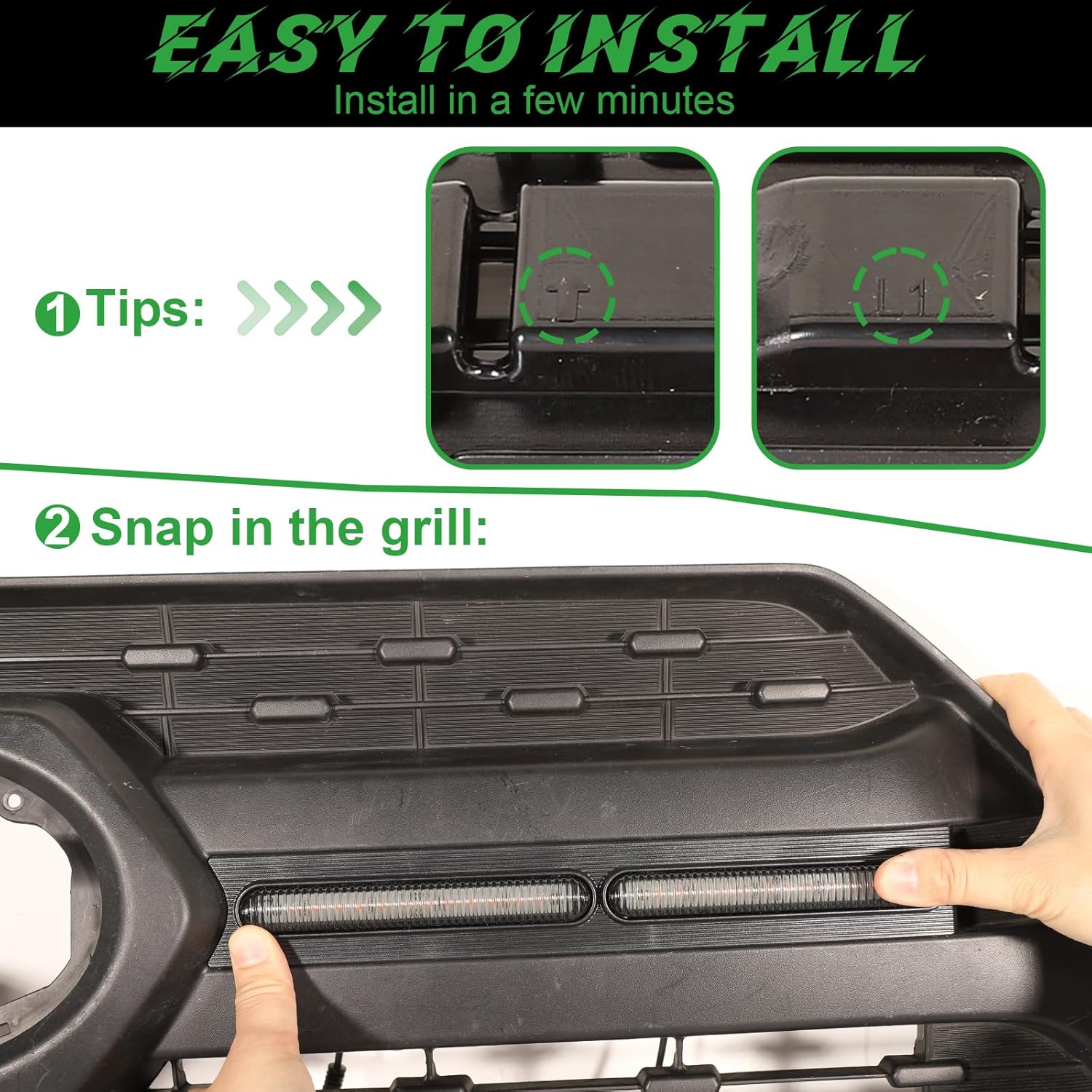 LED Grille Lights Fits for 2019-2025 Toyota RAV4 Accessories Exterior Front Grill Insert Light for 5th Gen Hybrid Adventure TR D Off-Road 5311142220(Amber Lights)