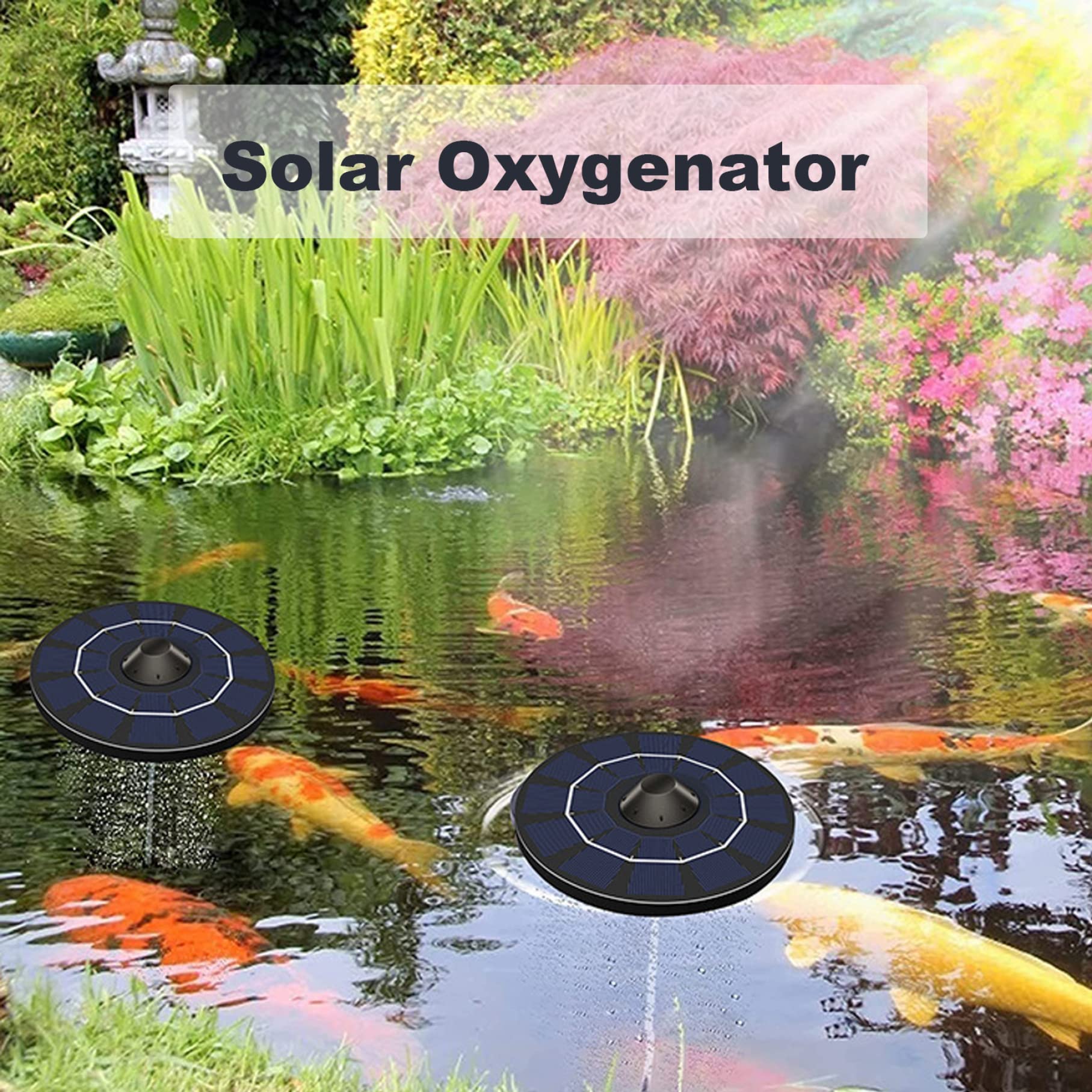 Bomba De Aireador De Estanque Solar Aireador De Estanque Flotante Solar Al Aire Libre Oxigenador De Tanque De Peces Bomba De Aire De Para Suministro De Oxigenador Flotante