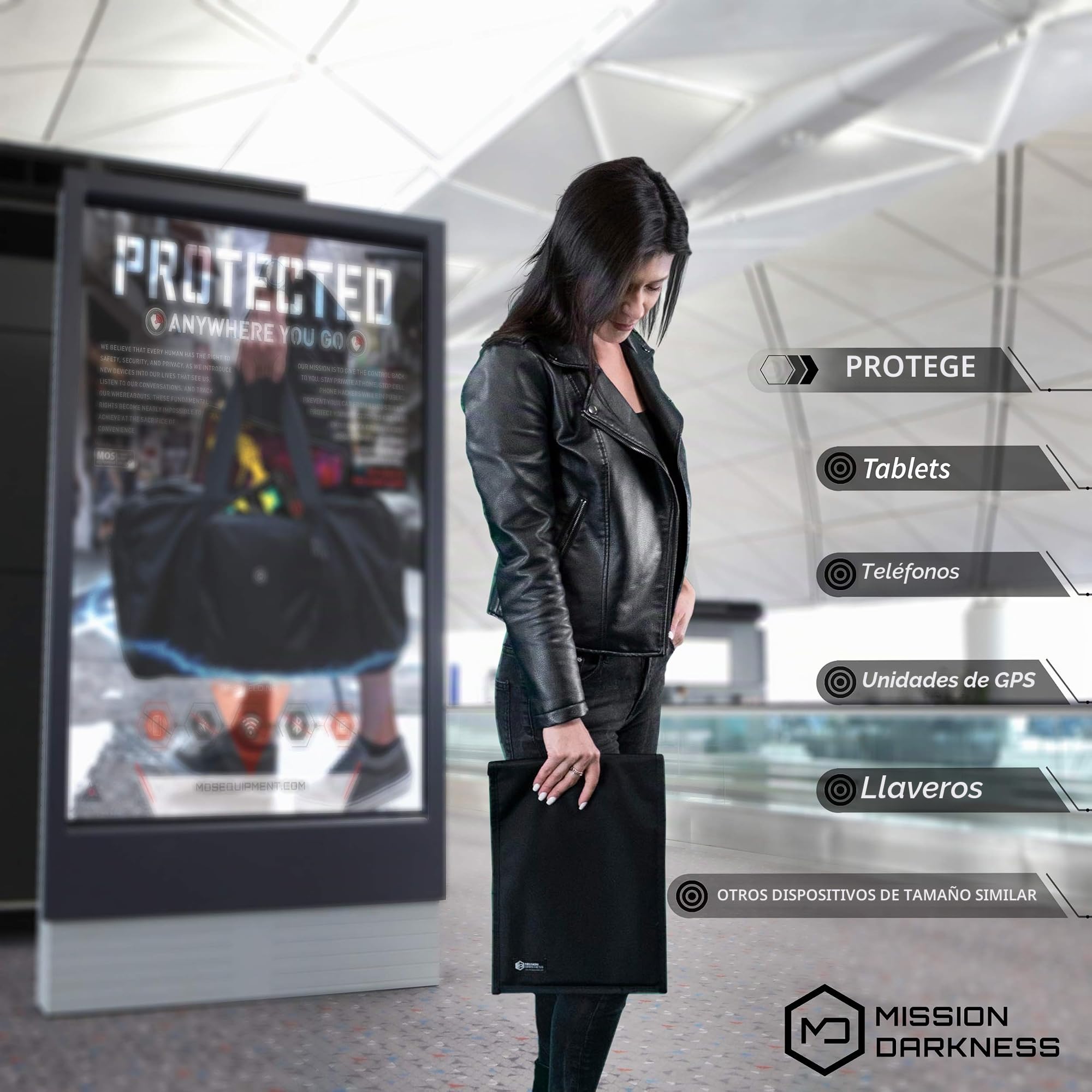 Mission Darkness Non-Window Faraday Bag for Tablets // Device Shielding for Law Enforcement, Military, Executive Privacy, EMP Protection, Travel & Data Security, Anti-hacking & Anti-tracking Assurance