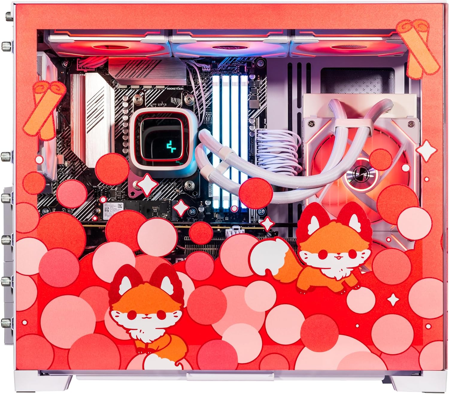 Velztorm Cinnamon Fox Custom Built Gaming Desktop PC (AMD Ryzen 7 5700X, GeForce RTX 5060, 64GB DDR4, 2TB PCIe SSD, RGB Fans, 240mm AIO, 850W PSU, WiFi 5, Bluetooth 5.0, RJ-45, Win 11 Home)