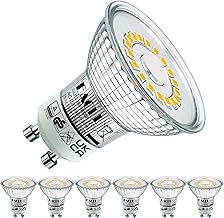 EACLL GU10 LED 4000 K 6 W Replaces 100 W Halogen Bulbs, Pack of 6, Neutralwiss 790 Lumen Bulbs, AC 230 V Flicker-Free Spotlight, Beam Angle 120° Spotlight, Non-Dimmable Reflector Lamps