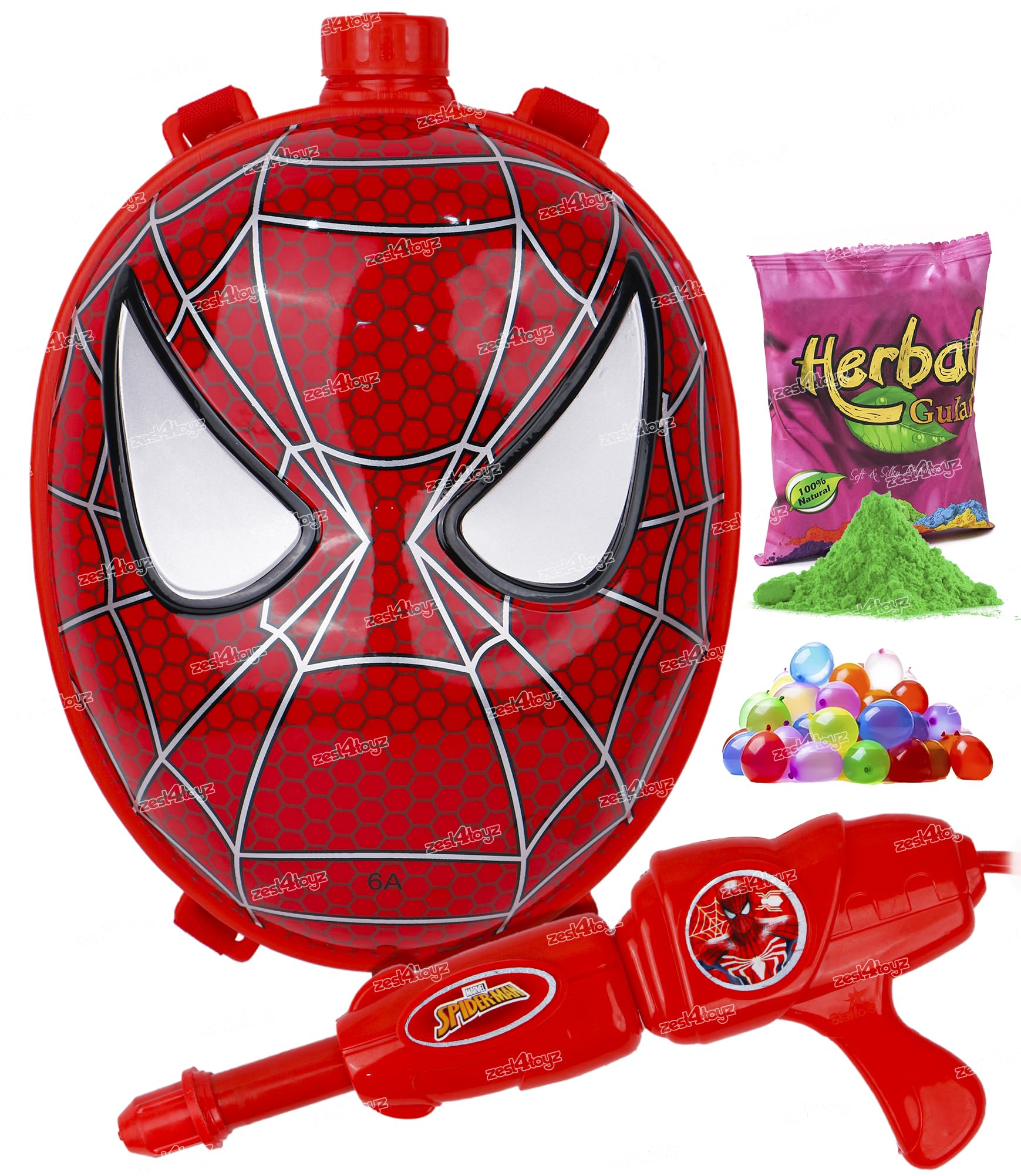 Zest 4 Toyz Holi Pichkari Water Gun for Kids Boy Girl Powerful High Pressure Tank Spray with 1 Pkt Holi Color & 100 Balloon - Red (Super Tank) (B07NNZZH1Q) Amazon Price History, Amazon Price Tracker