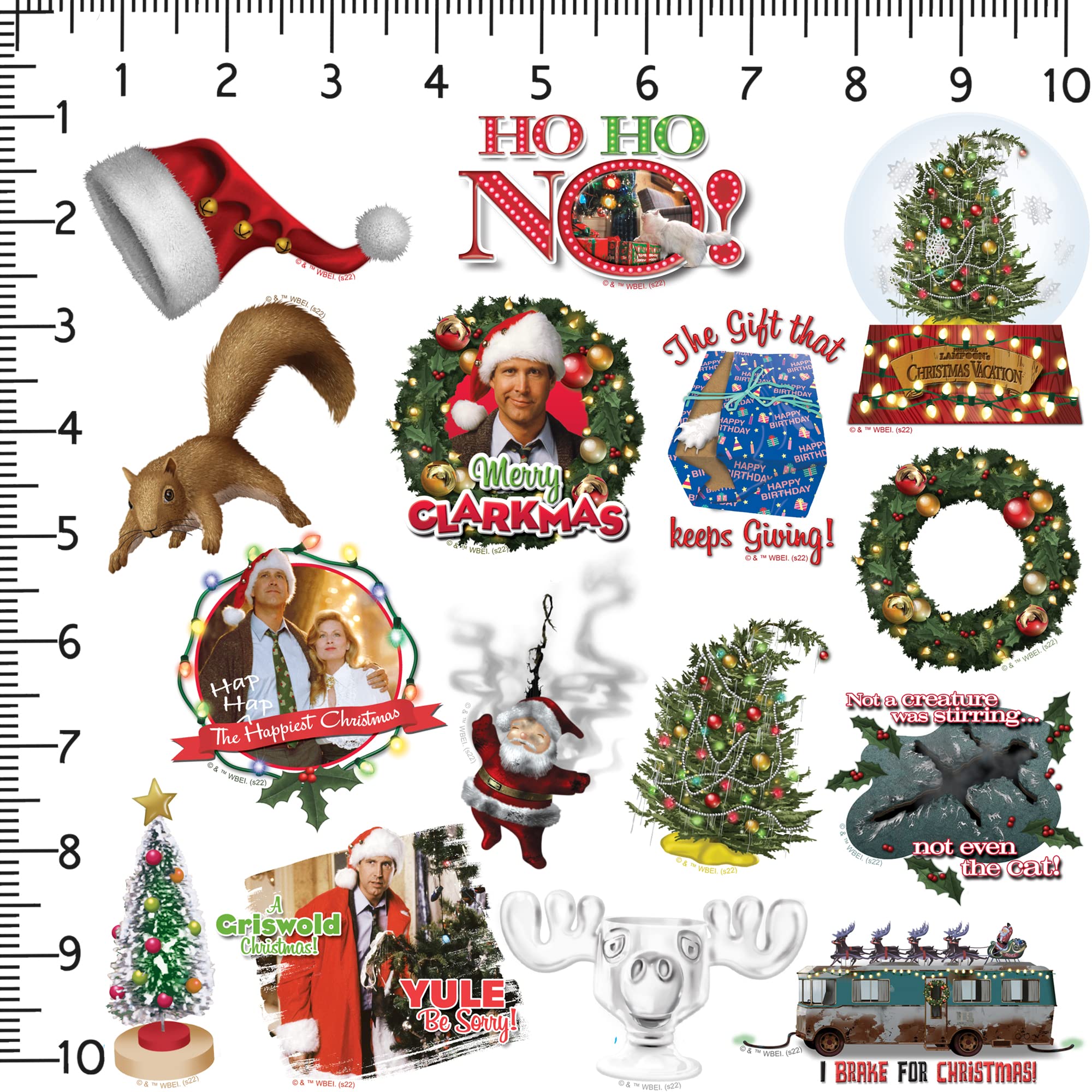 Christmas Vacation Vinyl Large Deluxe Stickers Variety Pack - Laptop, Water Bottle, Scrapbooking, Tablet, Skateboard, Indoor/Outdoor - Set of 100