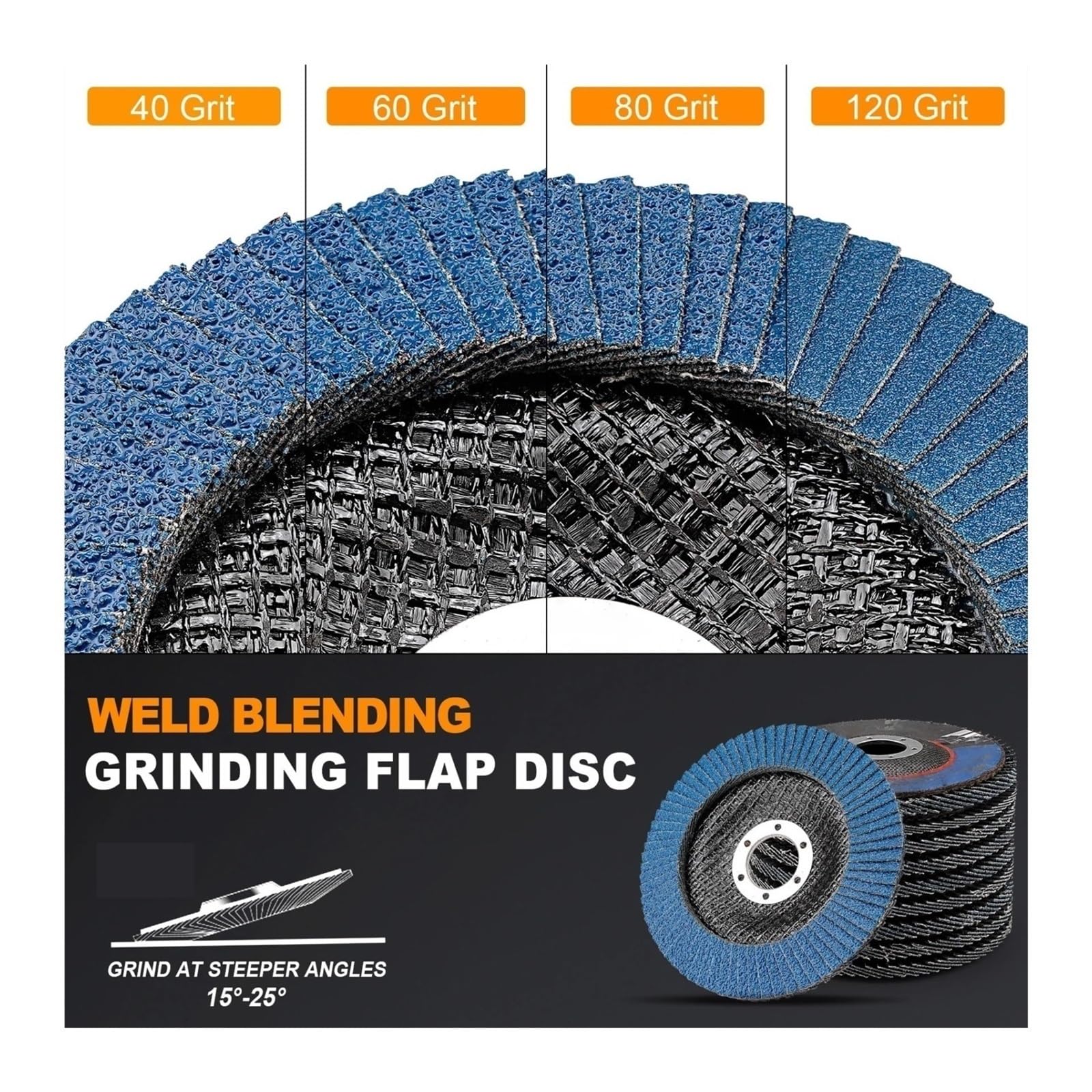 20 unids/set disco de lijado de Metal rueda de 115mm amoladora angular T29 herramienta de grano 40/60/80/120