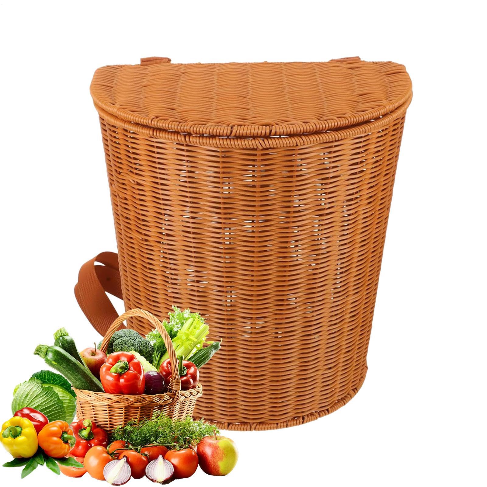 Borsa Da Picnic Borsa Portatile Intrecciata Ad Alta Capacità | Cesto Intrecciato con Coperchio per Campeggio Spiaggia Viaggi e per Casa Cucina