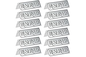 Juvale 12-Pack Small Metal Reserved Table Signs for Restaurants