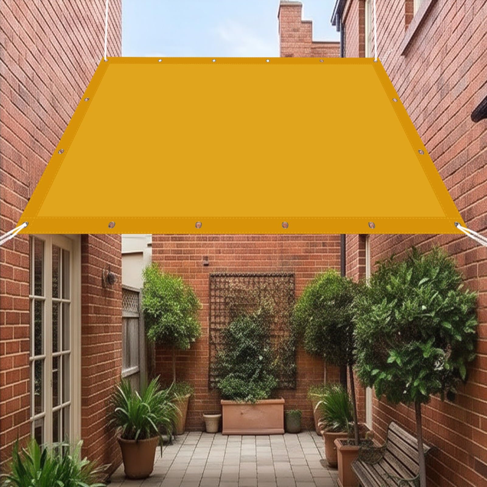 Voile d'ombrage imperméable contre la pluie et les UV sur le balcon