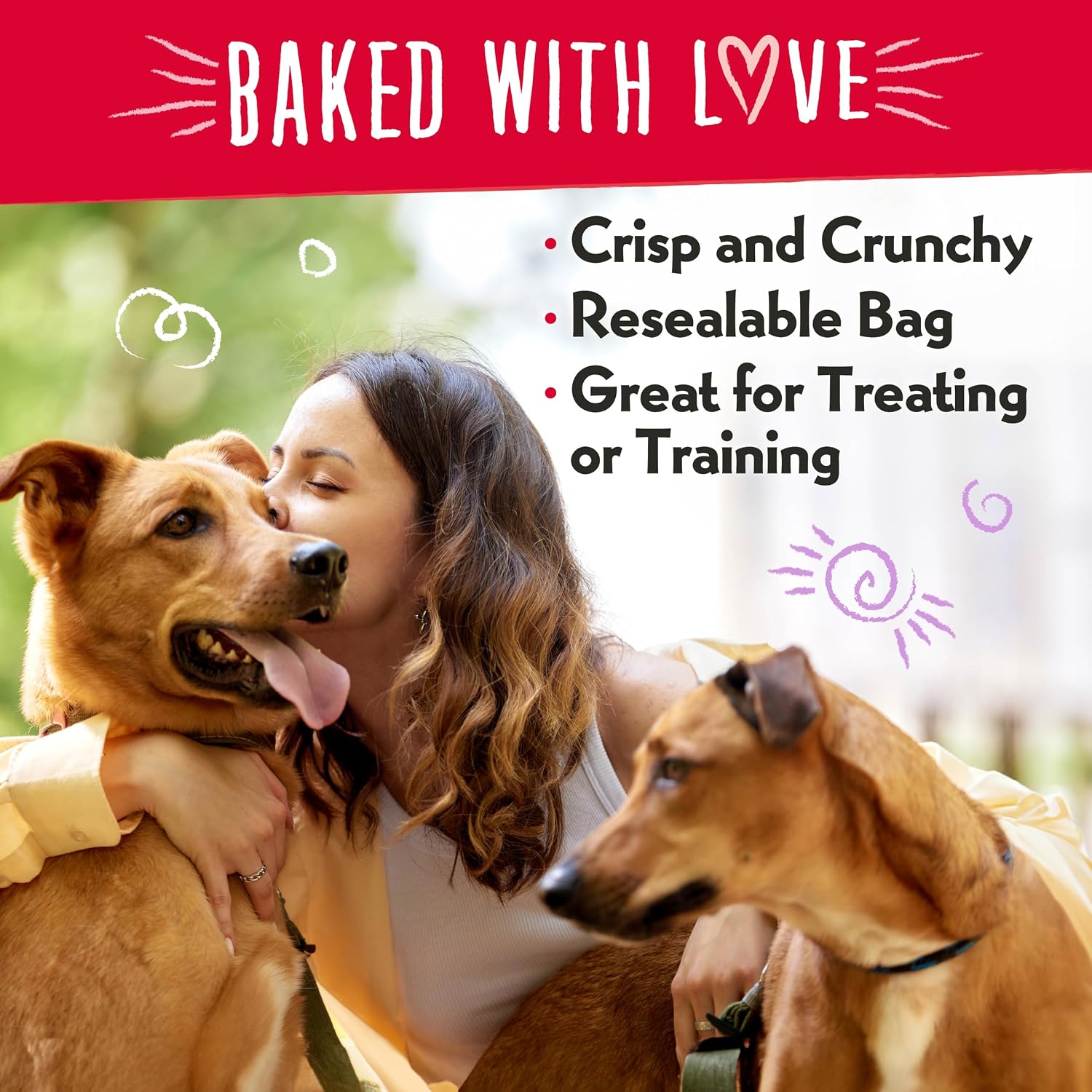 Charlee Bear Crunchy Dog Treats, Bearnola Bites Peanut Butter and Honey, Puppy Training Treats, Vegan Dog Snacks, 8 oz Bags (2), Made USA