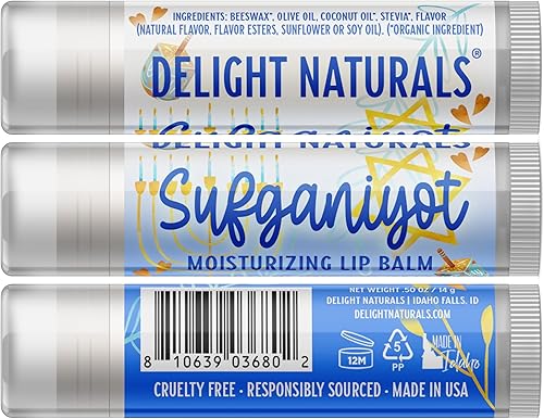 Miniatura 2 de Delight Naturals JUMBO Bálsamo Labial - Happy Hanukkah Strawberry Sufganiyot