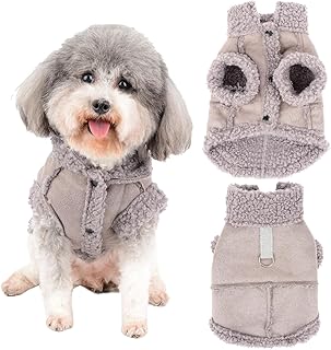 Puppy Clothes with D Ring, Fleece Cold Weather Dog Clothing, Fleece Dog Jacket Coat, Fleece Dog Coat Winter Warm, Dog Coat Fleece with D Rings, Dog Jacket Coat, for Small Dogs product image