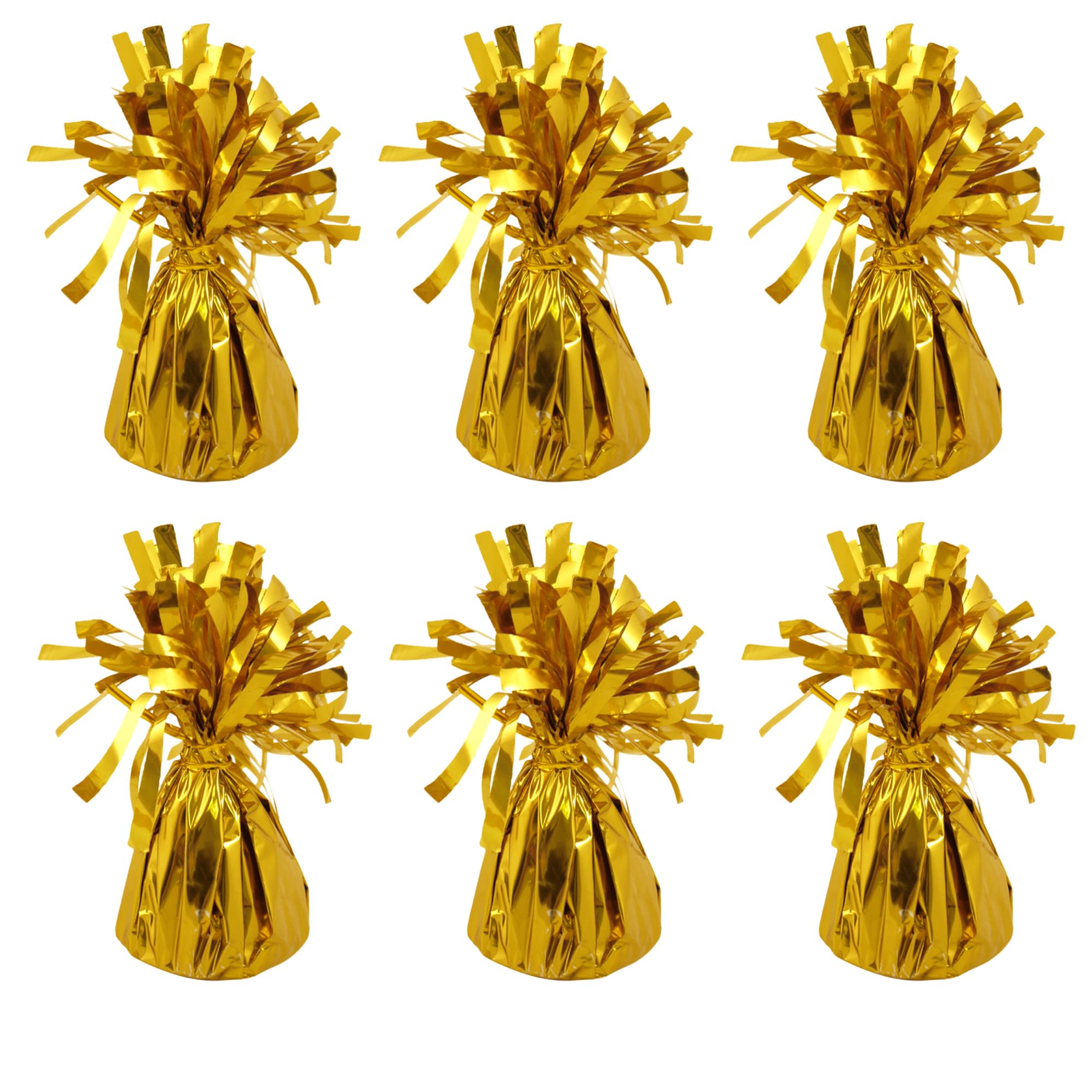 Foil Balloon Weights for Helium Balloons | Metallic Foil Balloon Holder | Birthday Parties, Events & Wedding Celebrations Decoration Accessory (Gold, Pack of 6)