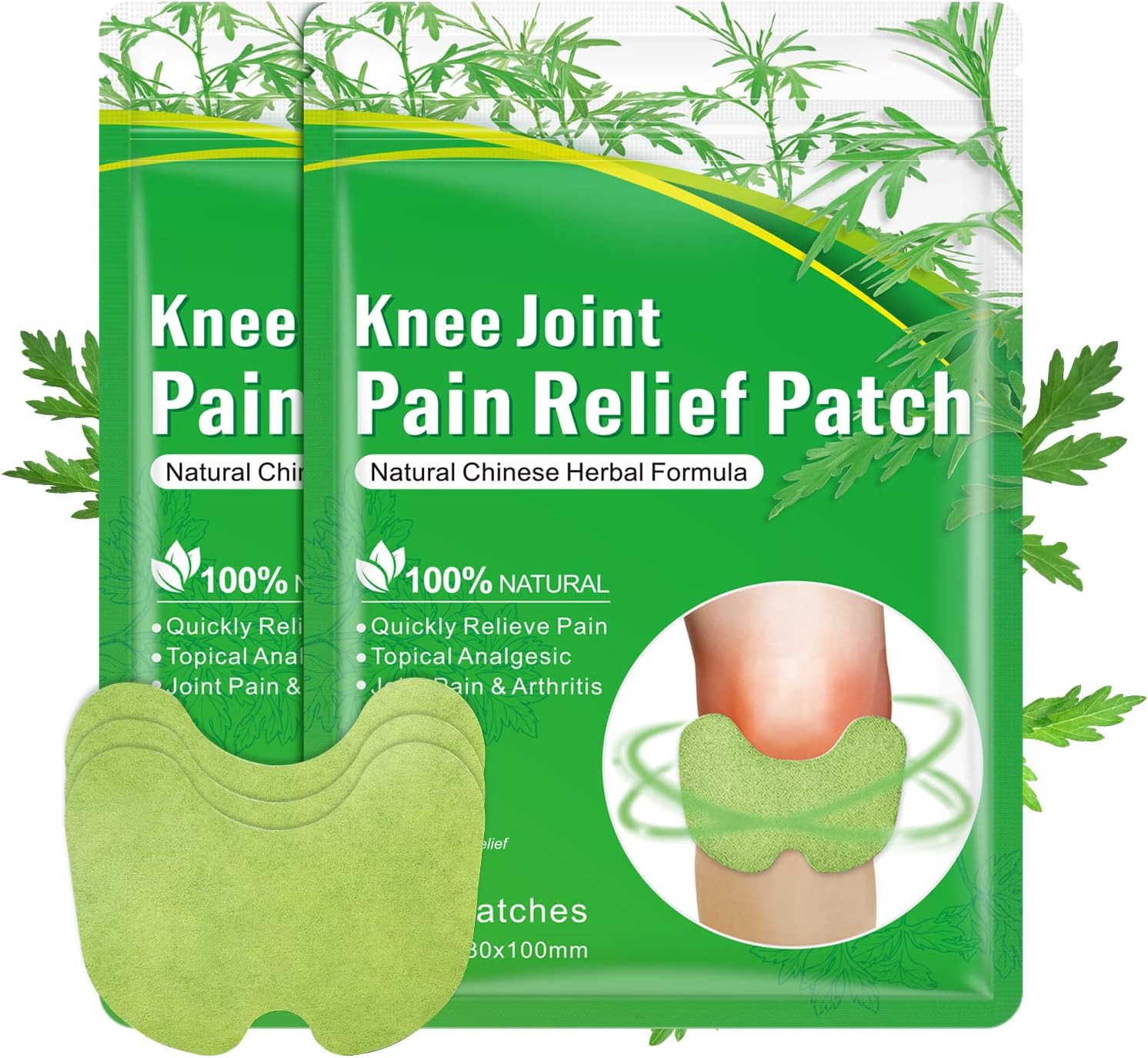 Knee Pain Relief Patches 24 PCs Arthritis Pain Wormwood Relief Plaster
