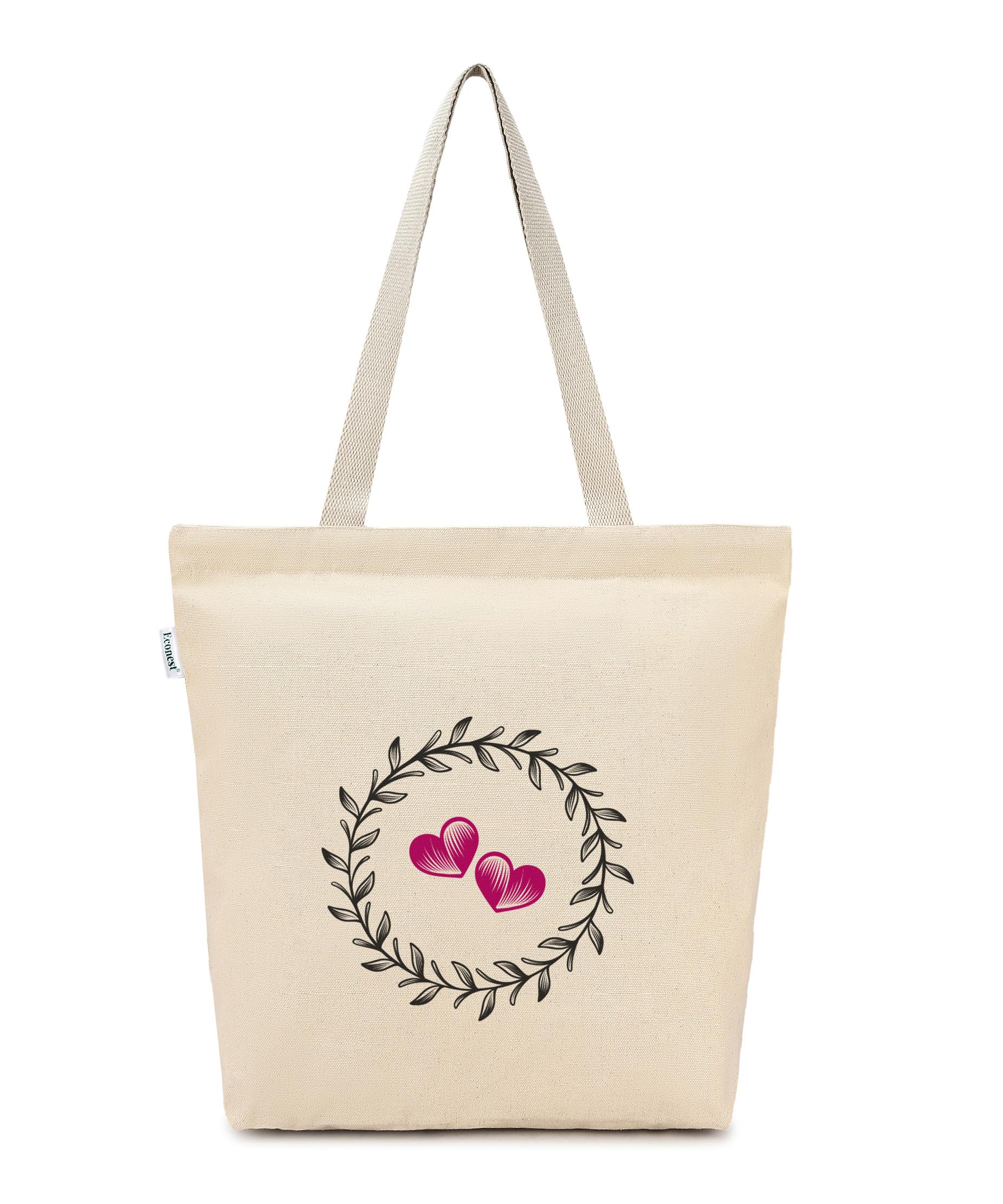 Premium Canvas Tote Bags for Women with zip closer | unique tote bag for Girls, Organic Cotton Tote bag | beach | gift | office, school & Daily Usable printed strong handbag-image-16