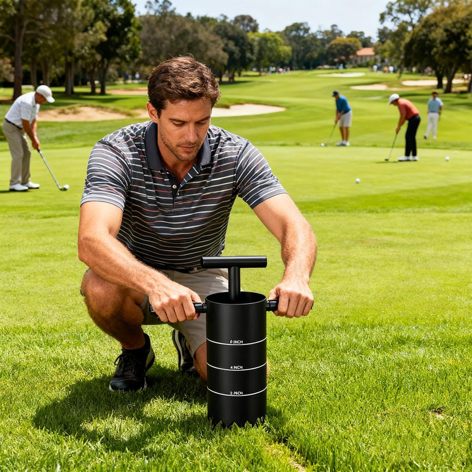 Golf-Lochschneider – 4/6-Zoll-Griffstanzmaschine | Abnehmbarer Outdoor-Lochgräber, Golf-Lochbohrer, Trainings-Putter Für Outdoor-Driving-Range-Kurse, Hinterhof-Garten-Rasen-Gras-Putting-Green