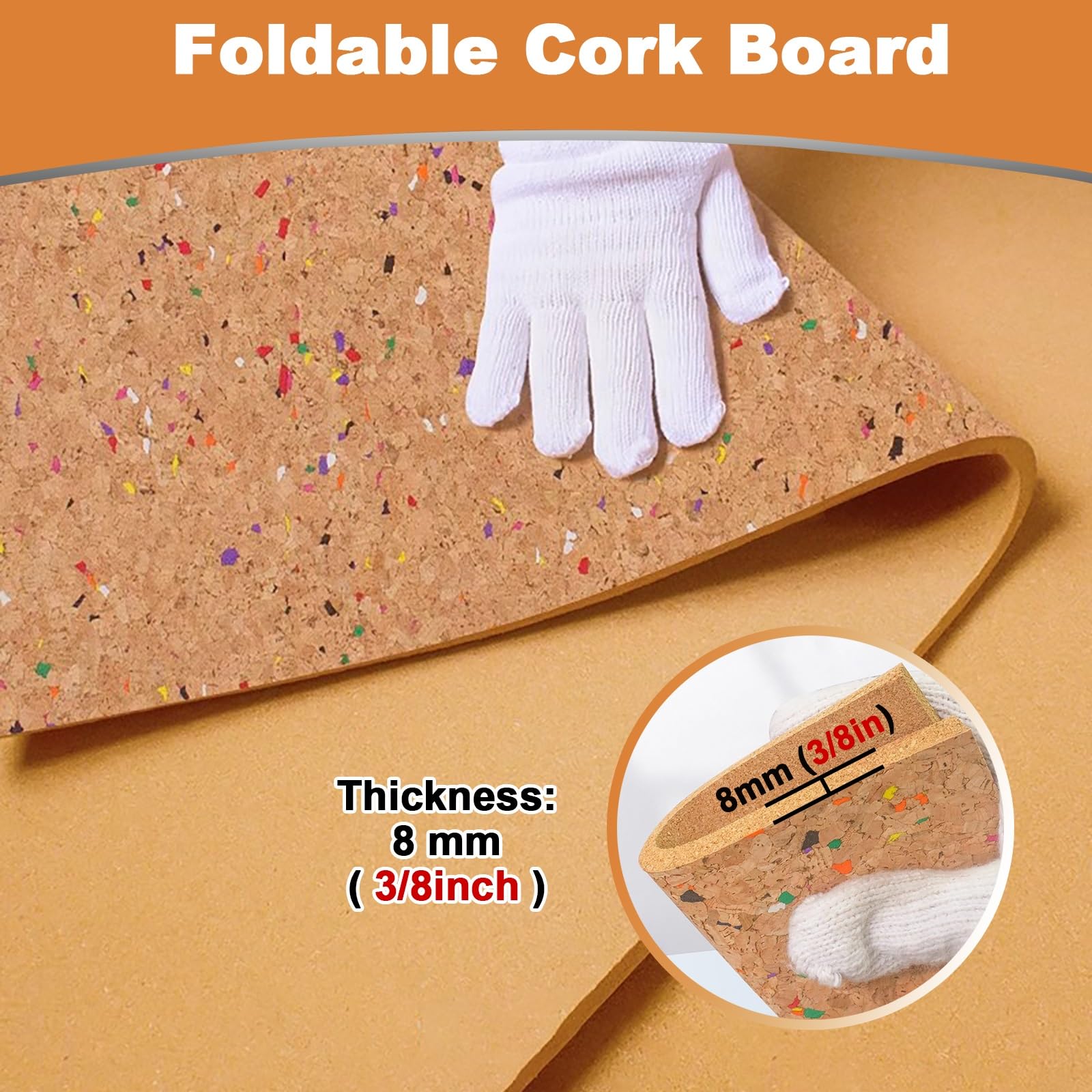 Tablice korkowe Rolka Tablicy Korkowej/tablic Ogłoszeniowych, Arkusze Korkowe DIY Do Ekspozycji Dekoracji Ściennych, Tablica Z Pinezkami Do Zdjęć W Biurze/szkole(3pack,4'x18.8' (1.2x5.7m))