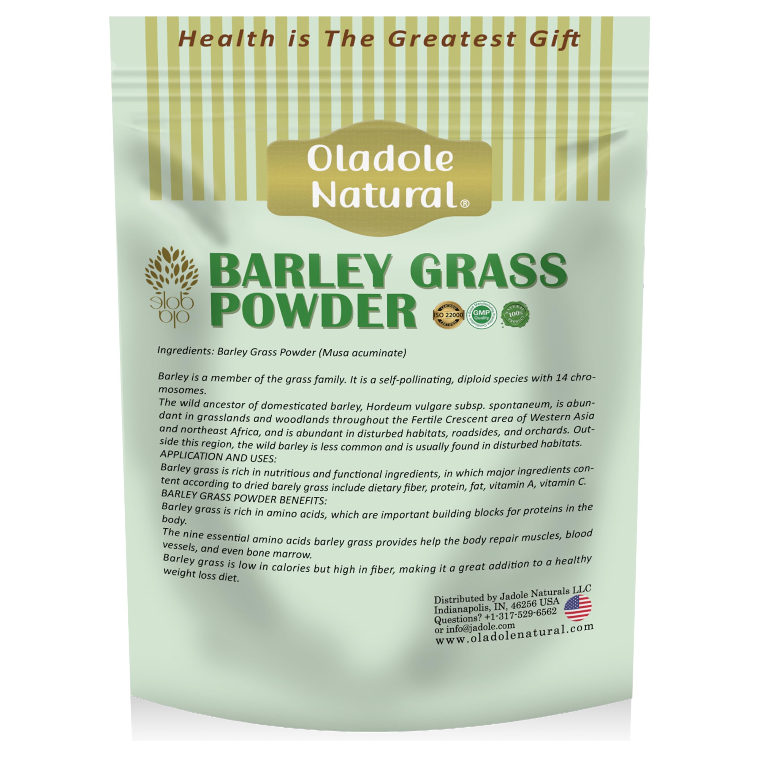 Oladole Natural Organic Barley Grass Powder- 100g | Superfood Rich in Antioxidants, Vitamins & Minerals | Detoxify, Energize & Boost Immunity, Digestive Health | Non-GMO, Gluten Free