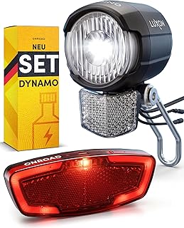 LED Fahrradlicht Dynamo 70 Lux - Fahrradlicht Set LUXON mit Automatischer Lichtanpassung & Standlicht - Ohne Akku Immer Einsatzbereit ideal für Alltag, Pendler, Stadtverkehr, für Naben- & Seitendynamo