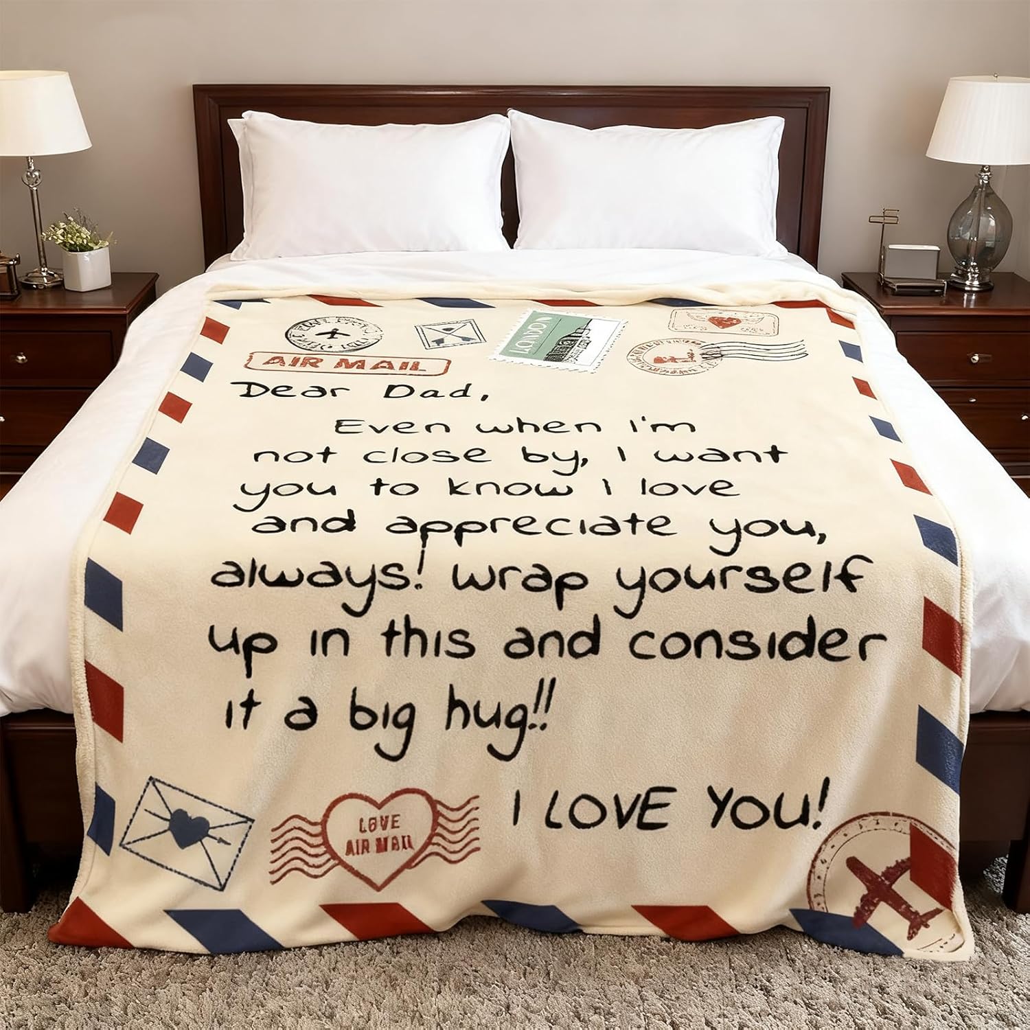 Father's Day Birthday Gifts,to My Dad Gifts from Daughter Son, Best Dad Gifts Ideas Soft Throw Blanket Thanksgiving Christmas Day Birthday Gifts 50 * 60'' (DAD) - Image 2