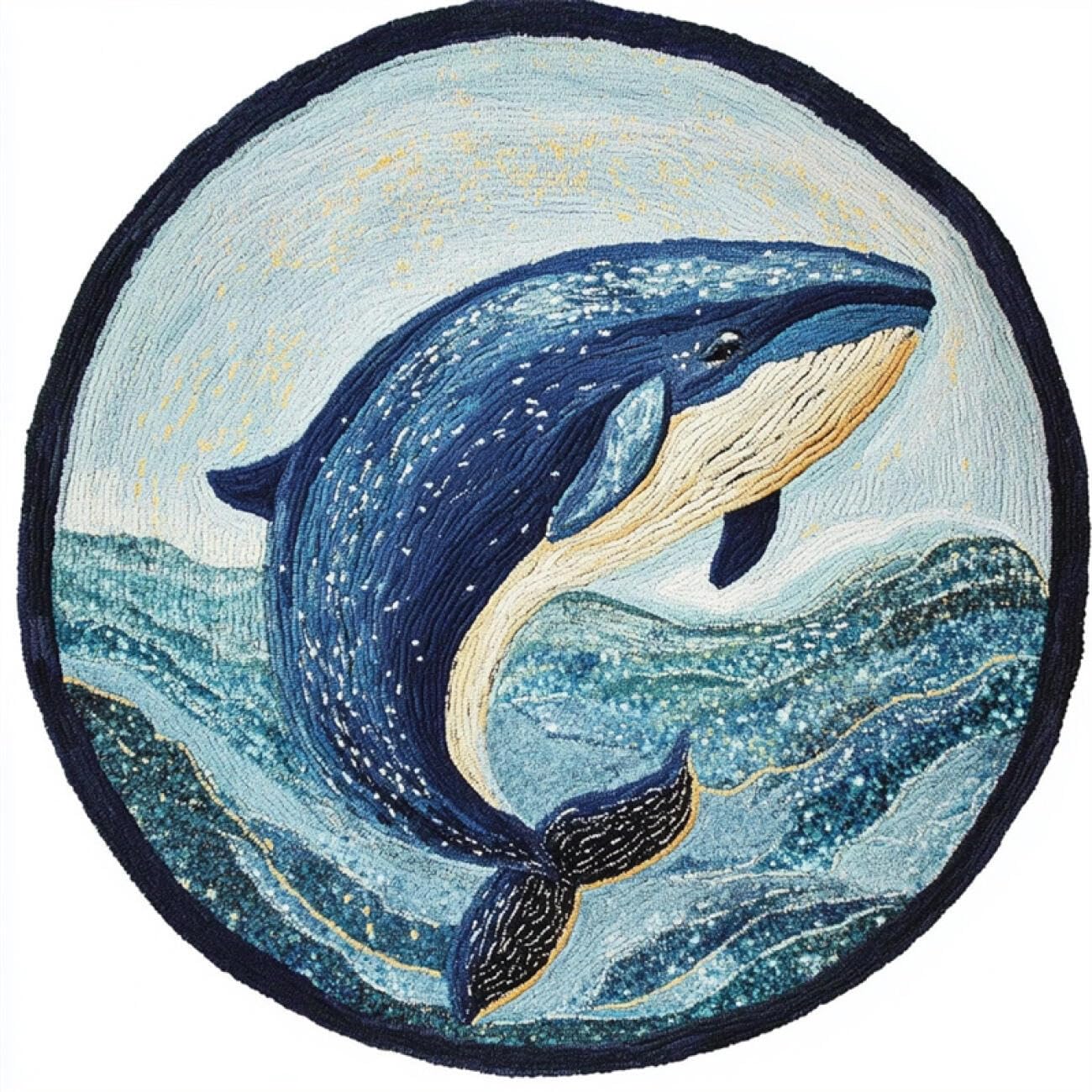 Kitquiver Tapestry Kits for Adults Cartoon Whale 100x100cm