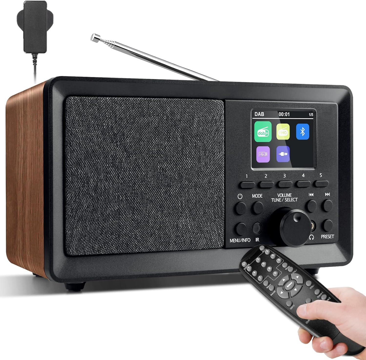 DAB DAB+ FM Digital Radio with Bluetooth and Dual Alarm Clock
