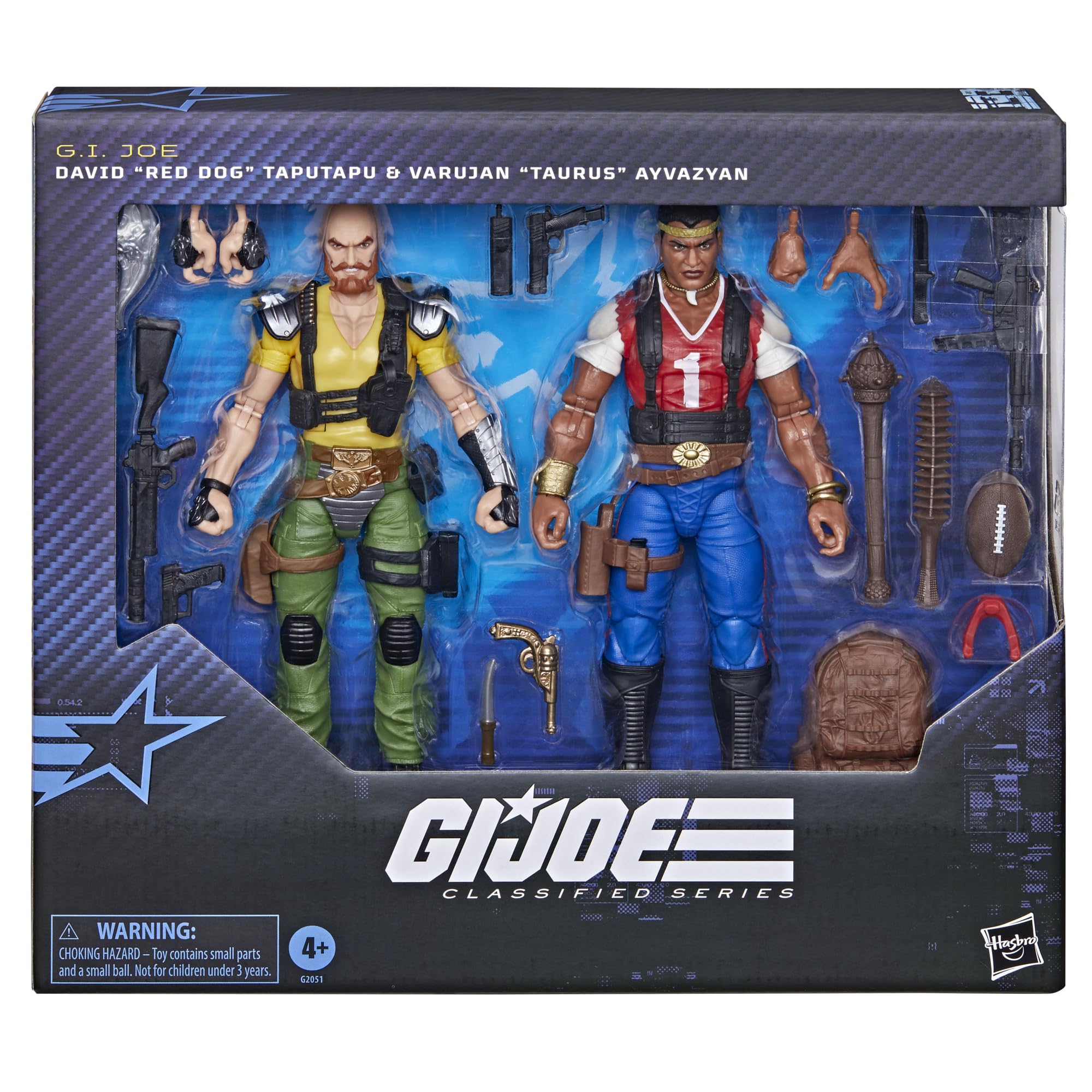 David "Red Dog" Taputapu i Varujan "Taurus" Ayvazyan z kolekcji G.I. Joe Classified Series, nr 193, zestaw z 15-centymetrowymi figurkami kolekcjonerskimi i 20 akcesoriami