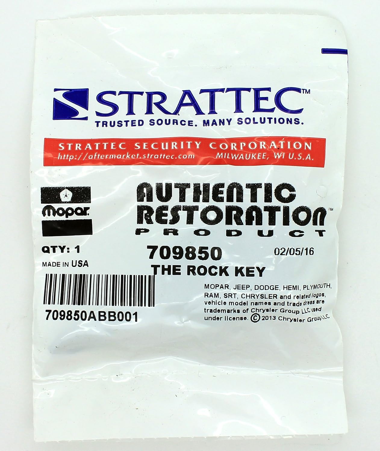 NEW Strattec "The Rock" Non-RFID Ignition Lock Key in Taupe Compatible with TJ Wranglers and XJ Cherokees Listed Below