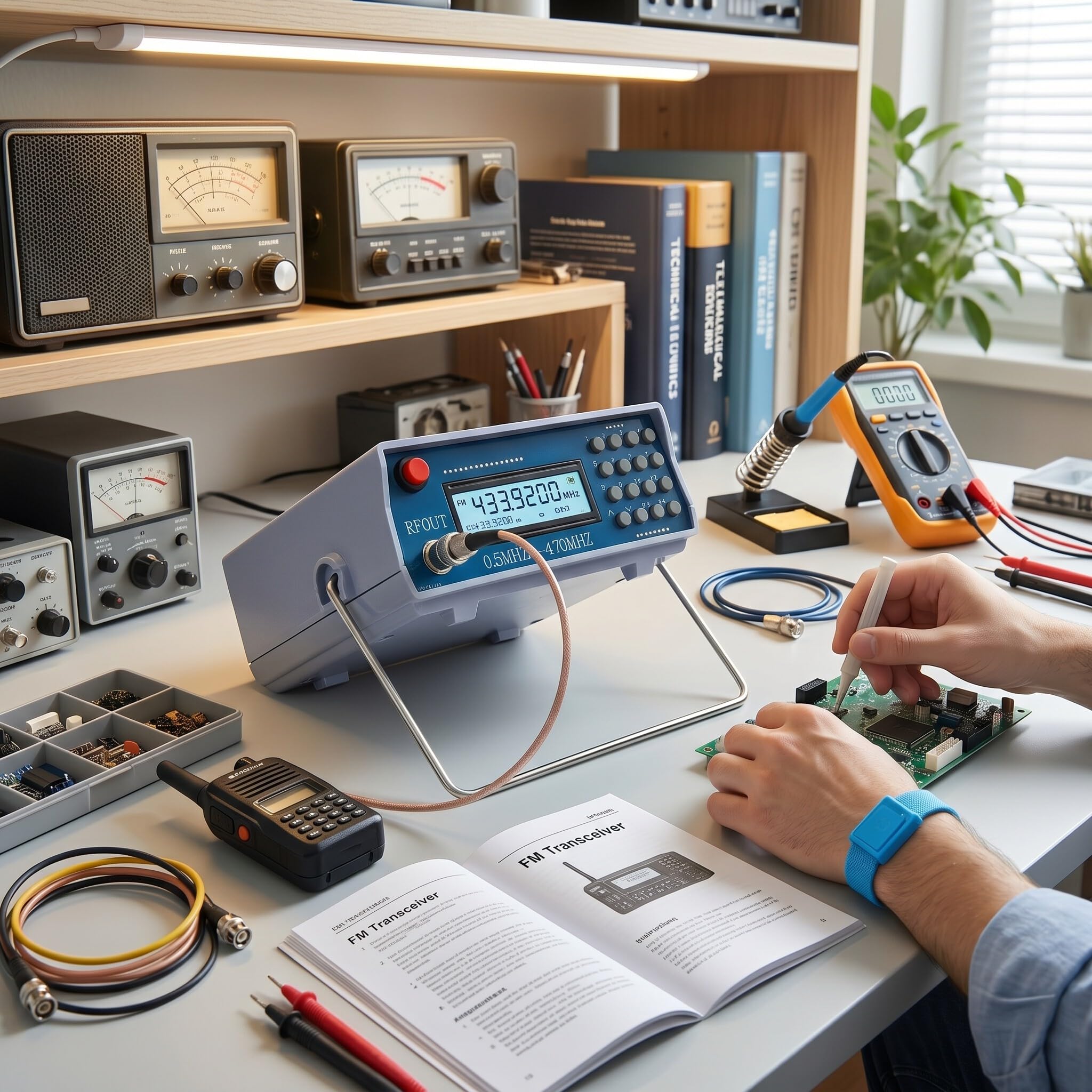 Funktioneller Signalgenerator, 0,5M-470MHz Frequenz-Signalgenerator FM-Radio-Signalgenerator Intercom Signal Generator Messgerät Tester für drahtlose Kommunikation, Luft Raumfahrt