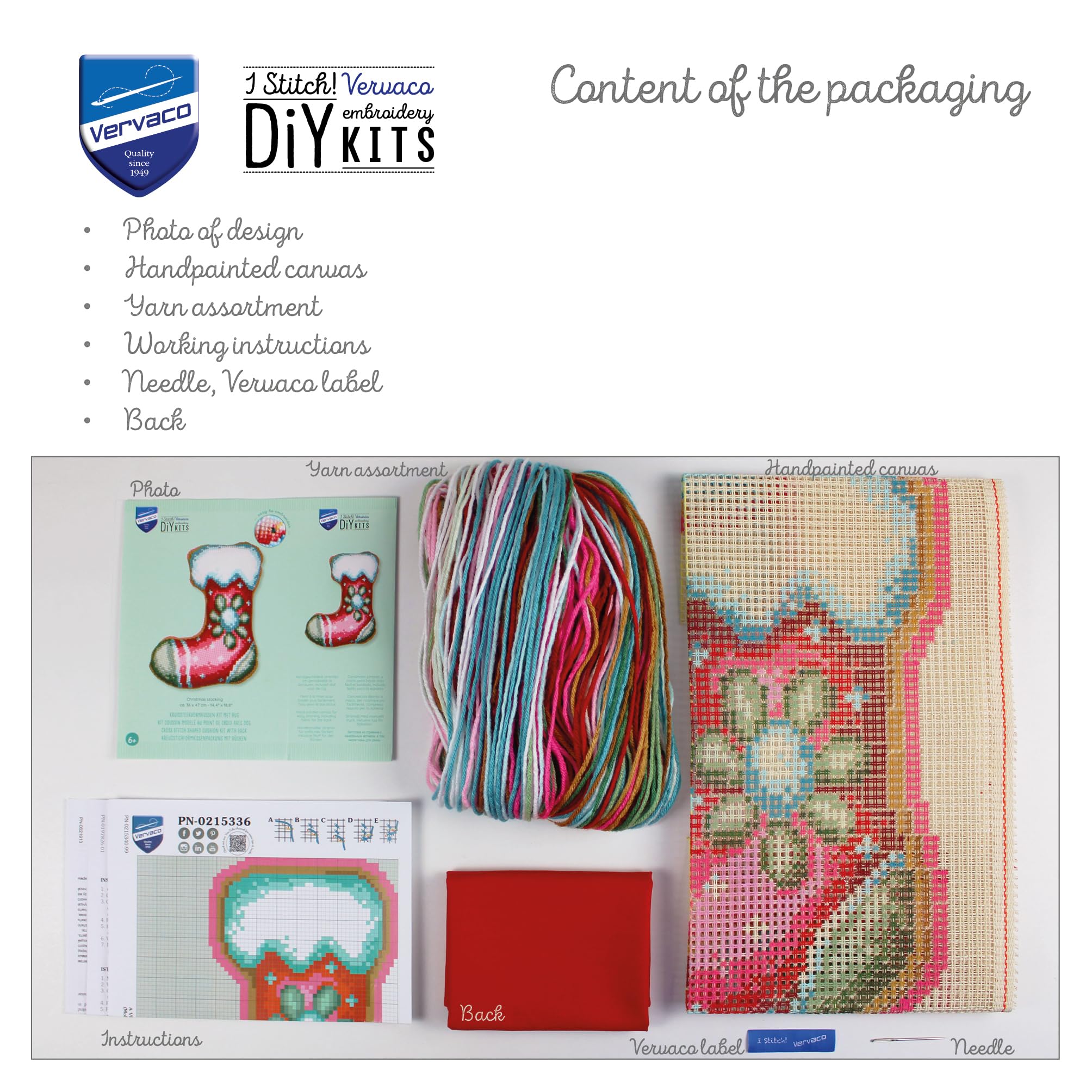 Vervaco Kit Cuscino Punto Croce Con Schienale NATALESet Ricamo Principianti Cuscini Gobelin ca. 36 x 47 cm Accessori Per Lavoretti Creativi DIY Casa Decor Hobby Adulti Cross Stitch