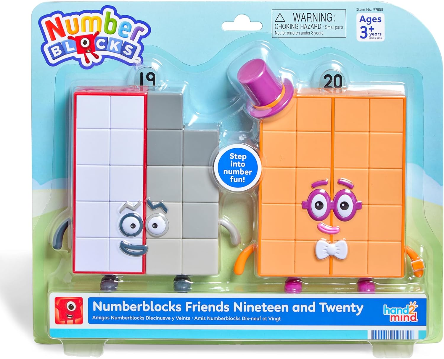 hand2mind Numberblocks Friends Nineteen and Twenty Figure Pack, Number and Counting Toys for Toddlers, Play Figure Playsets, Small Figurines for Kids, Kindergarten Math and Pretend Play Toys