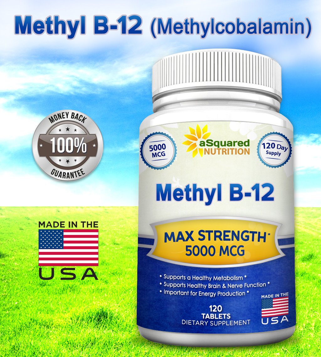 Vitamin B12 5000 MCG Supplement with Methylcobalamin (Methyl B12) Max Strength Vitamin B 12