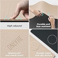 Vista 5 de Yoga Mat Thick（8mm）Exercise Mat Non Slip Anti-tear,Pilates Mat for Men and Women,Workout Mats for Home,Barefoot Workouts and Floor Exercise,with